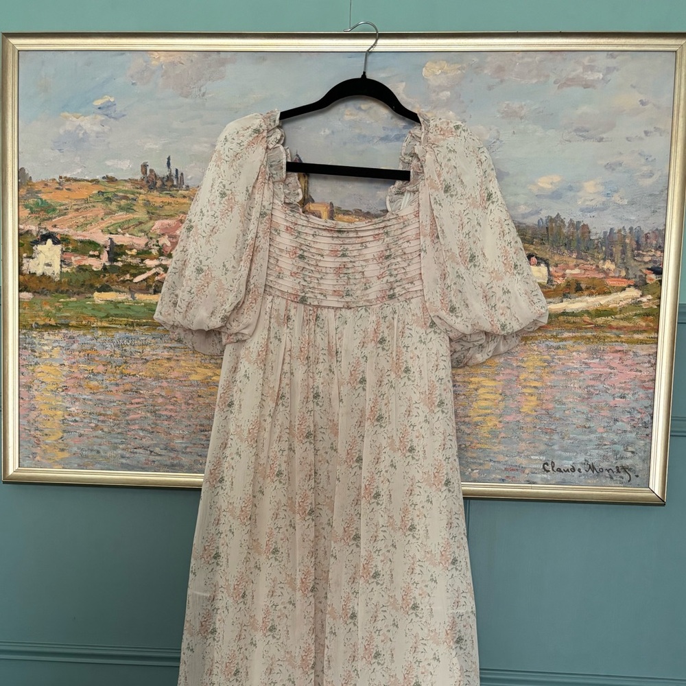 Floral Maternity Maxi Dress in Blush
